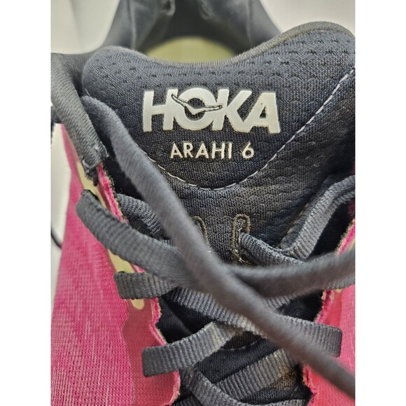 HOKA One Arahi 6 Women 9.5 B Fuchsia Ibis Rose Running Shoes Athletic Sneakers - Picture 5 of 6